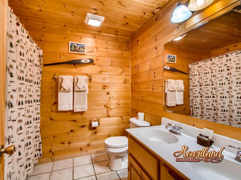 Full bathroom with double sinks